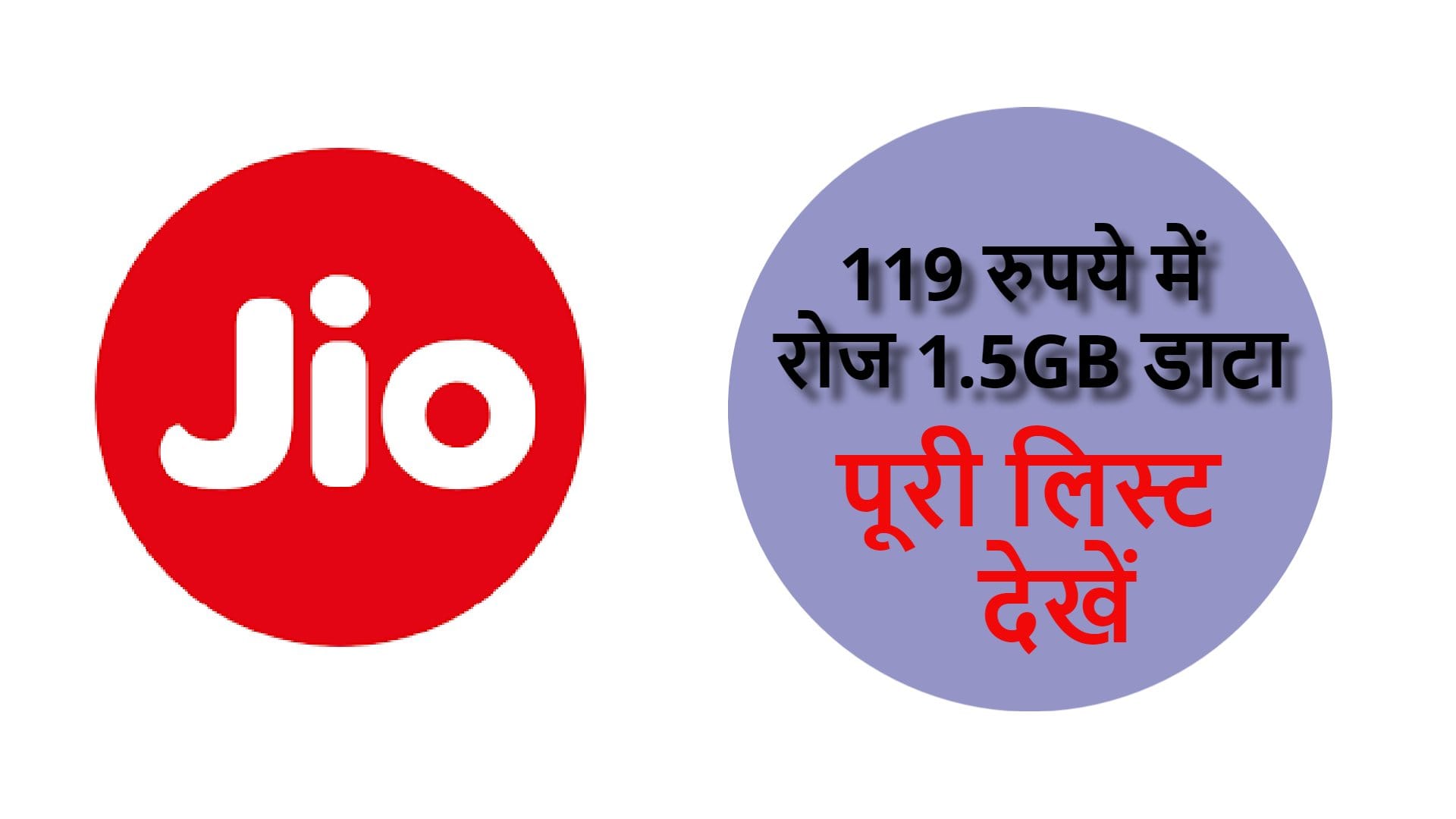Jio Cheapest Plan: Jio के रोज 1.5GB डाटा वाले सस्ते प्लान, शुरुआती कीमत 119 रुपये Jio Best Recharge Plans: Reliance Jio Cheapest Plan Starting from Rs 119 with 1.5 GB Data