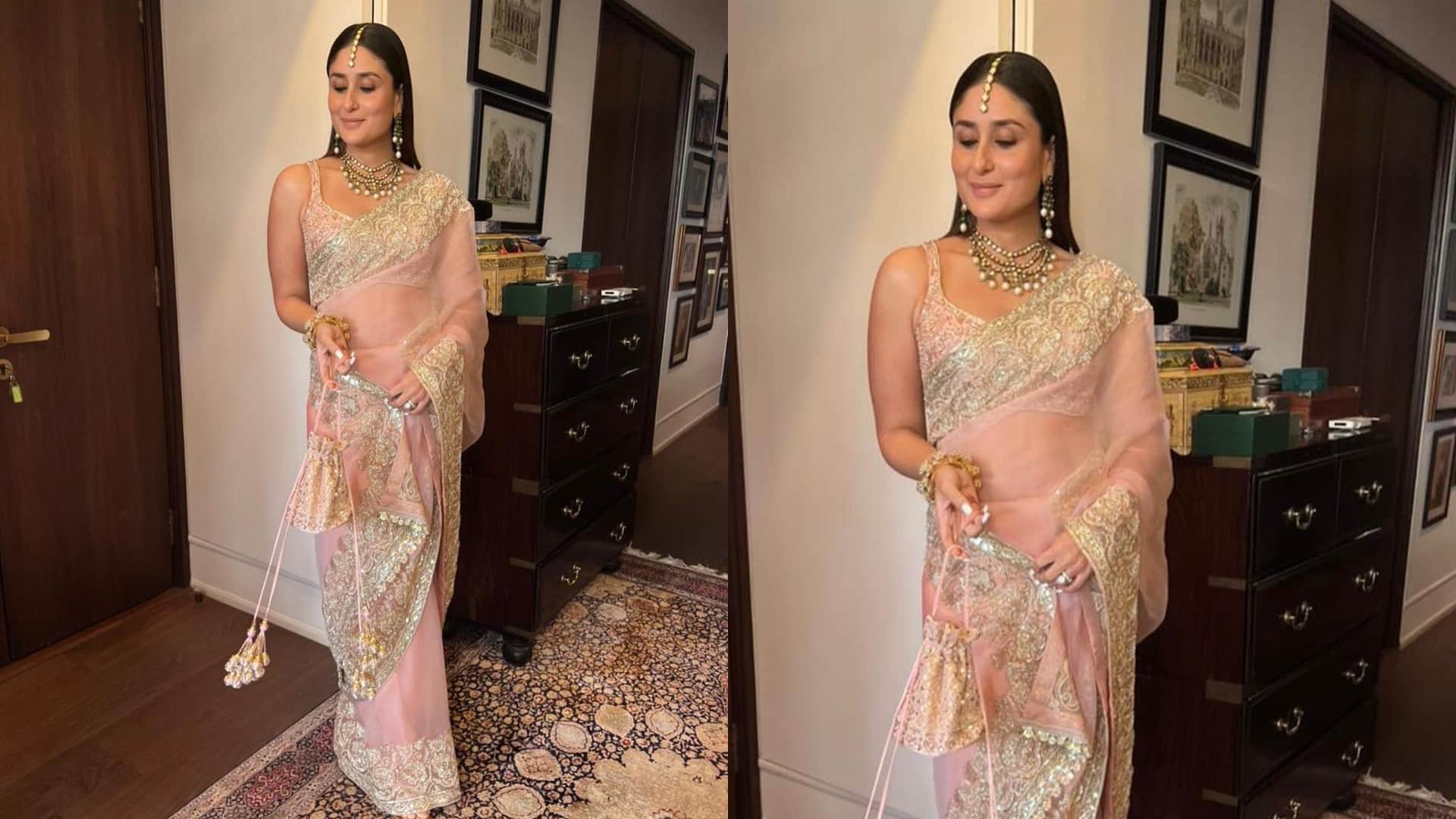 mouni roy look stunning in sheer grey saree in latest pic