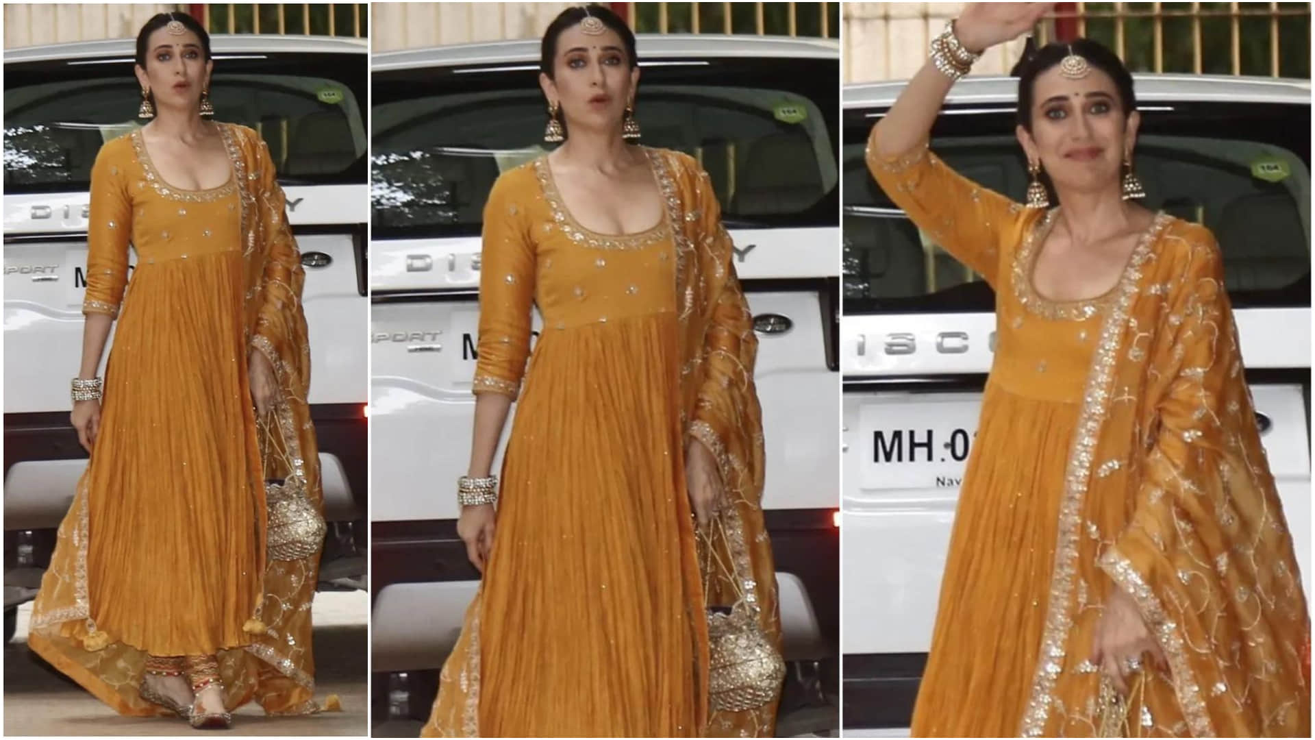 kareena kapoor karisma kapoor to neetu kapoor closer look of mehendi outfit  from alia bhatt ranbir kapoor wedding function
