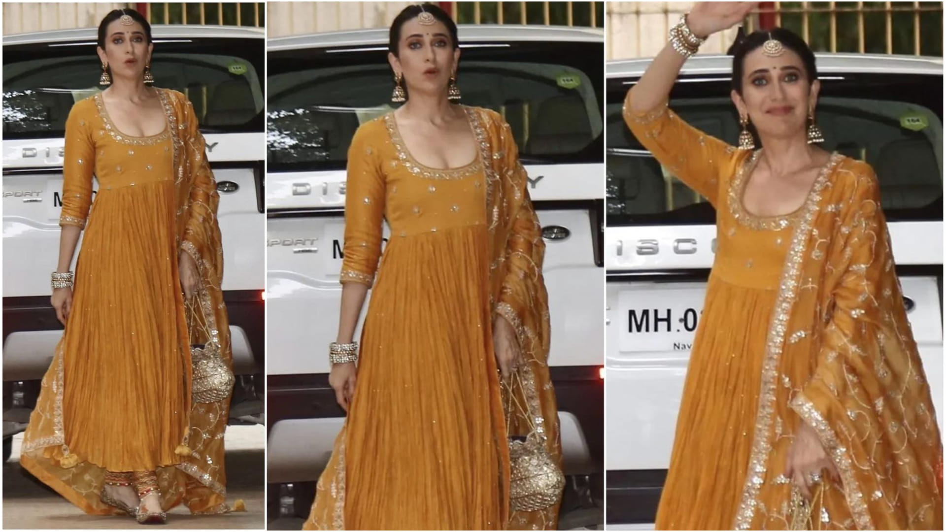 kareena kapoor karisma kapoor to neetu kapoor closer look of mehendi outfit  from alia bhatt ranbir kapoor wedding function