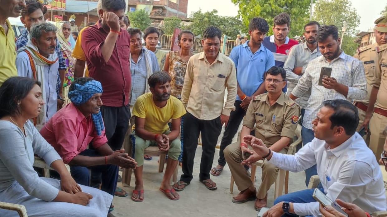 A man trampled crowd in Gosaiganj in Lucknow.