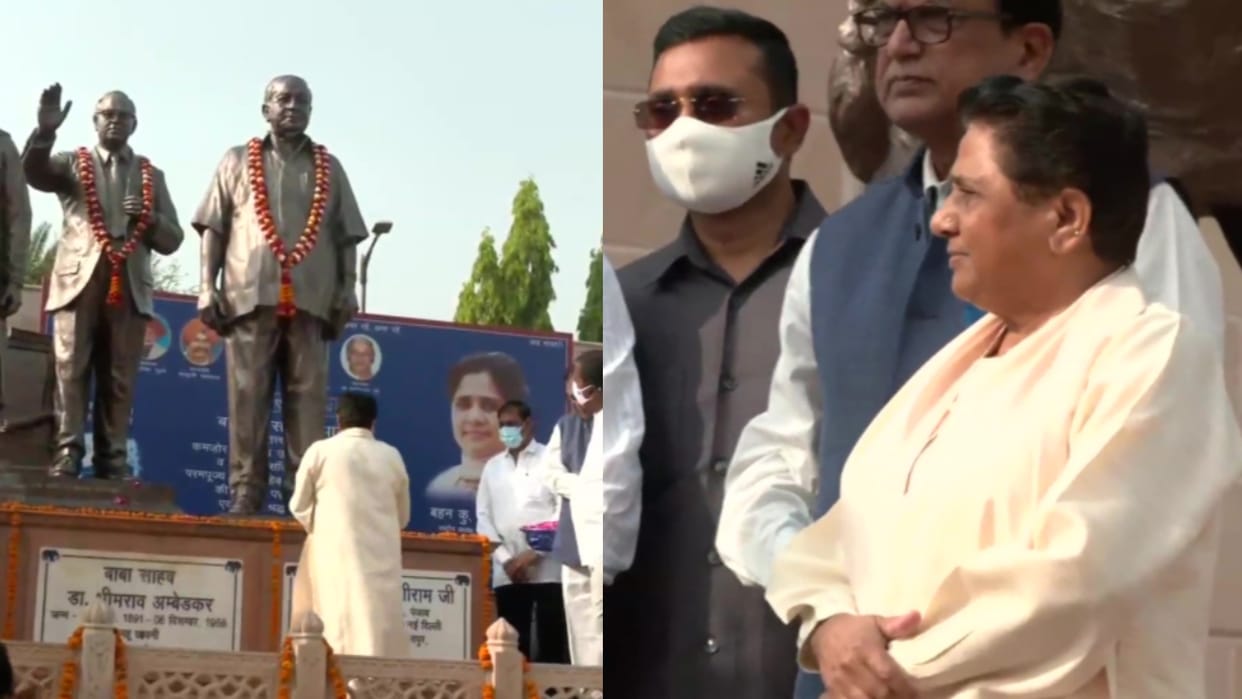 Mayawati pays tribute to Dr Ambedkar on his birth anniversary.