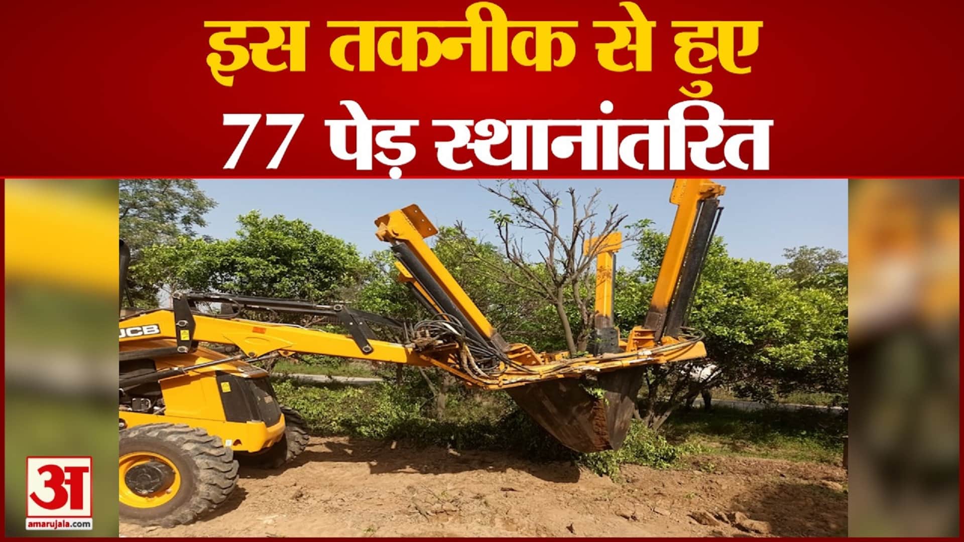 नई तकनीक से वृक्षों को स्थानांतरित कराया।