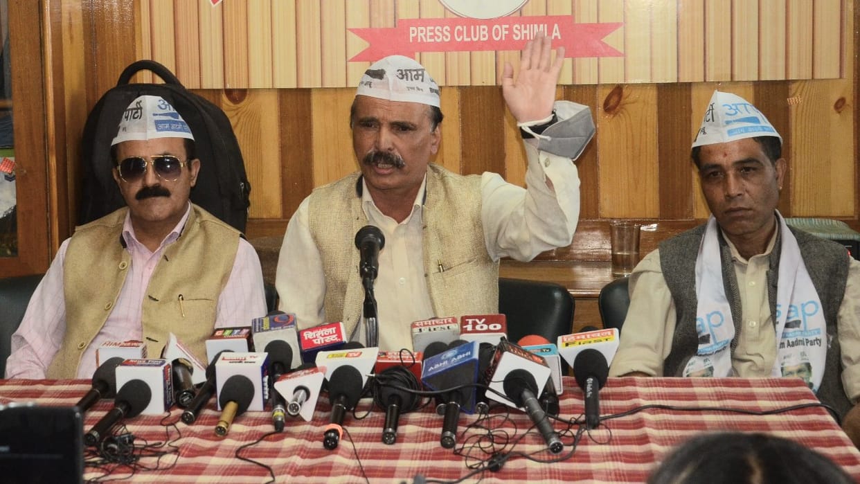 aam aadmi party spokesperson ss jogta press conference in shimla