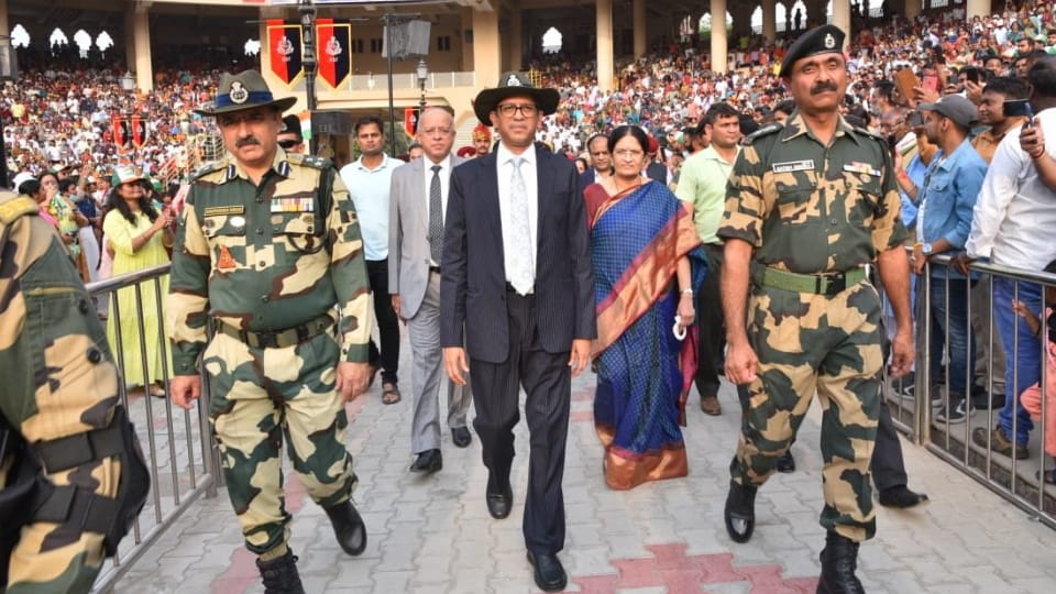 Chief Justice of India Justice N V Ramana visited Wagah Border 
