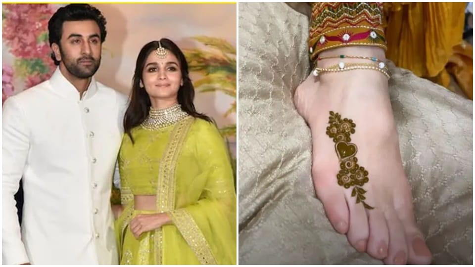 bollywood actress karishma kapoor shared first picture from ranbir and alia mehendi ceremony