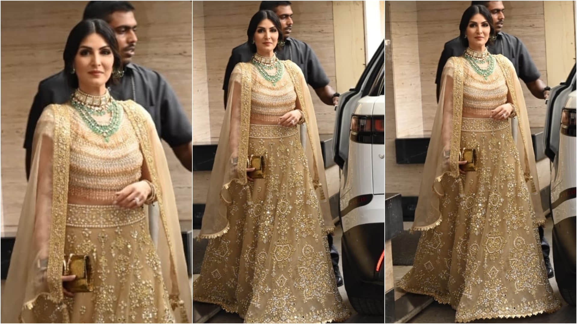 alia bhatt ranbir kapoor wedding arrive sister riddhima kapoor in beige gold stunning lehenga