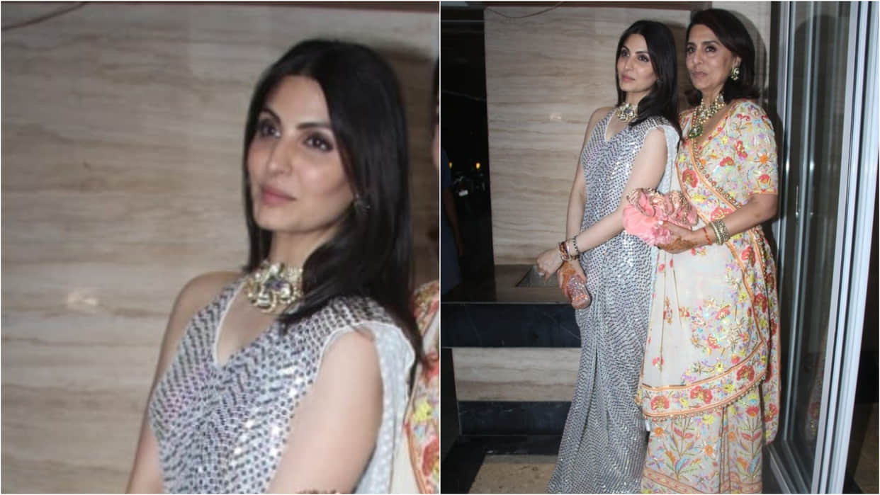 alia bhatt ranbir kapoor wedding arrive sister riddhima kapoor in beige gold stunning lehenga