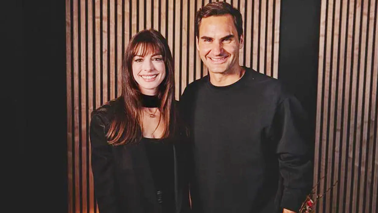 Roger Federer, Anne Hathaway Share Electric Chemistry In New Advertisement Watch Video