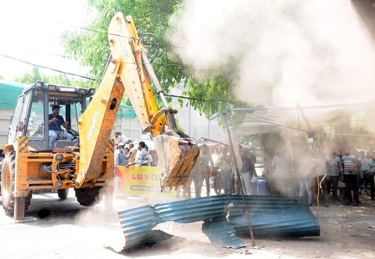 Administration's JCB on encroachment