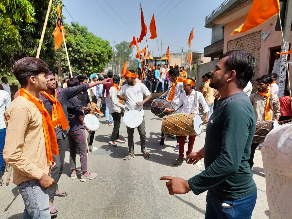 Procession taken out in the town on the occasion of Balaji Jayanti