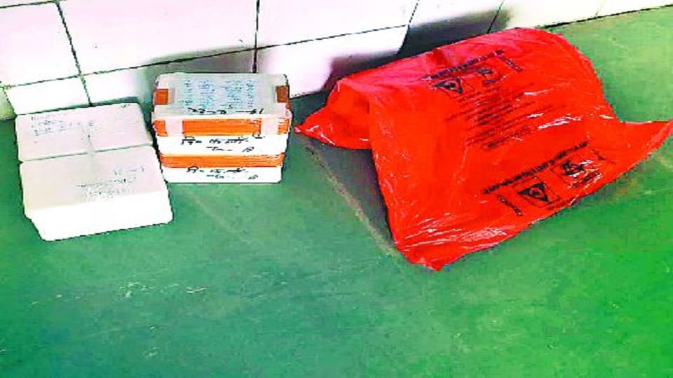 Corona Vaccine Boxes left unattended recently people were wandering for vaccination