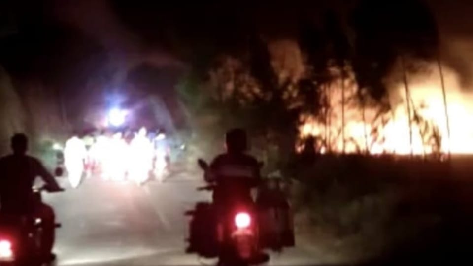 Hundreds acres of wheat crop destroyed by fire in villages at Rohtak district