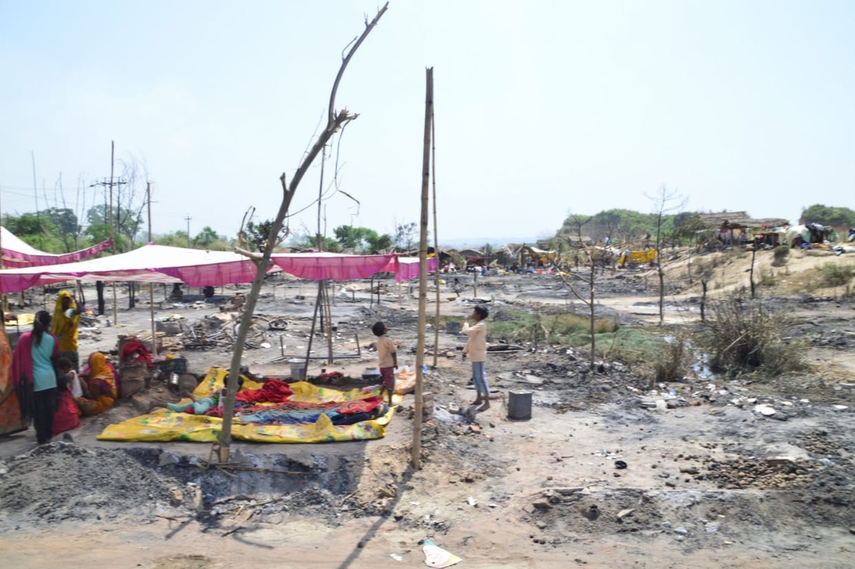 fire in slum area