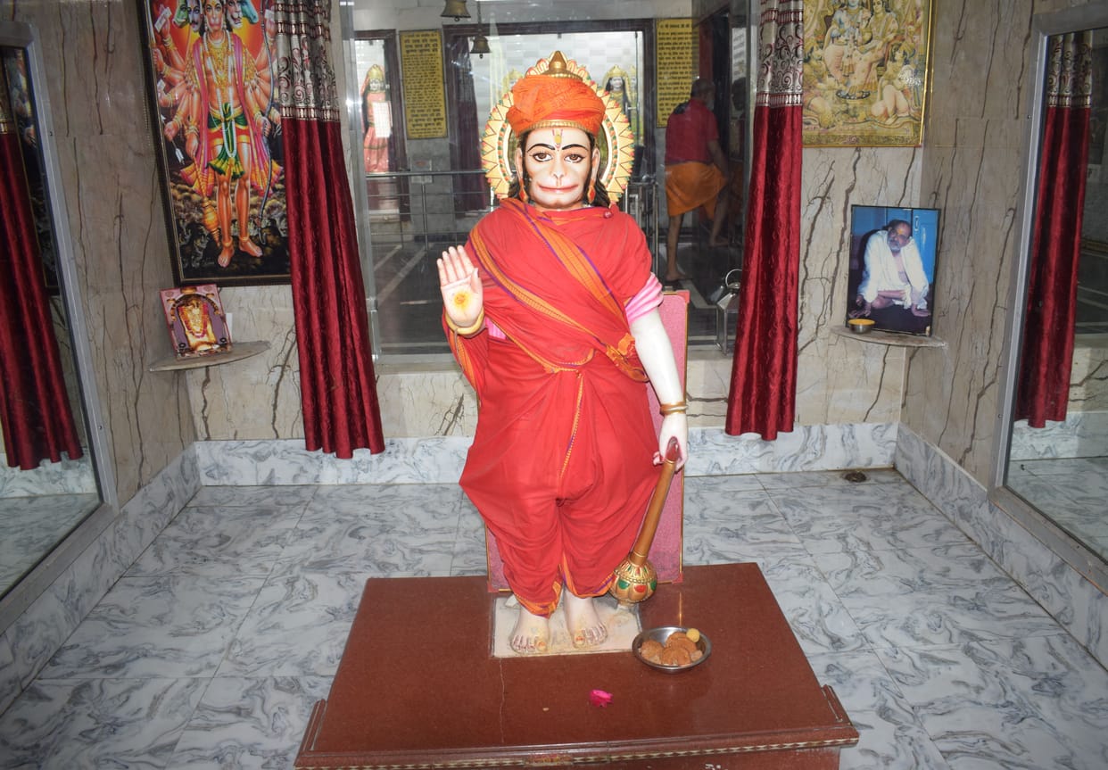 Hanuman temple of the district decorated for Hanuman's birth anniversary