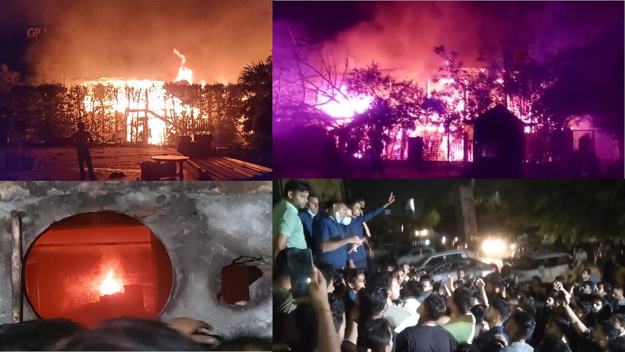 Fire breaks out at PVS Mall and Grand-5 Resort in Meerut see photos