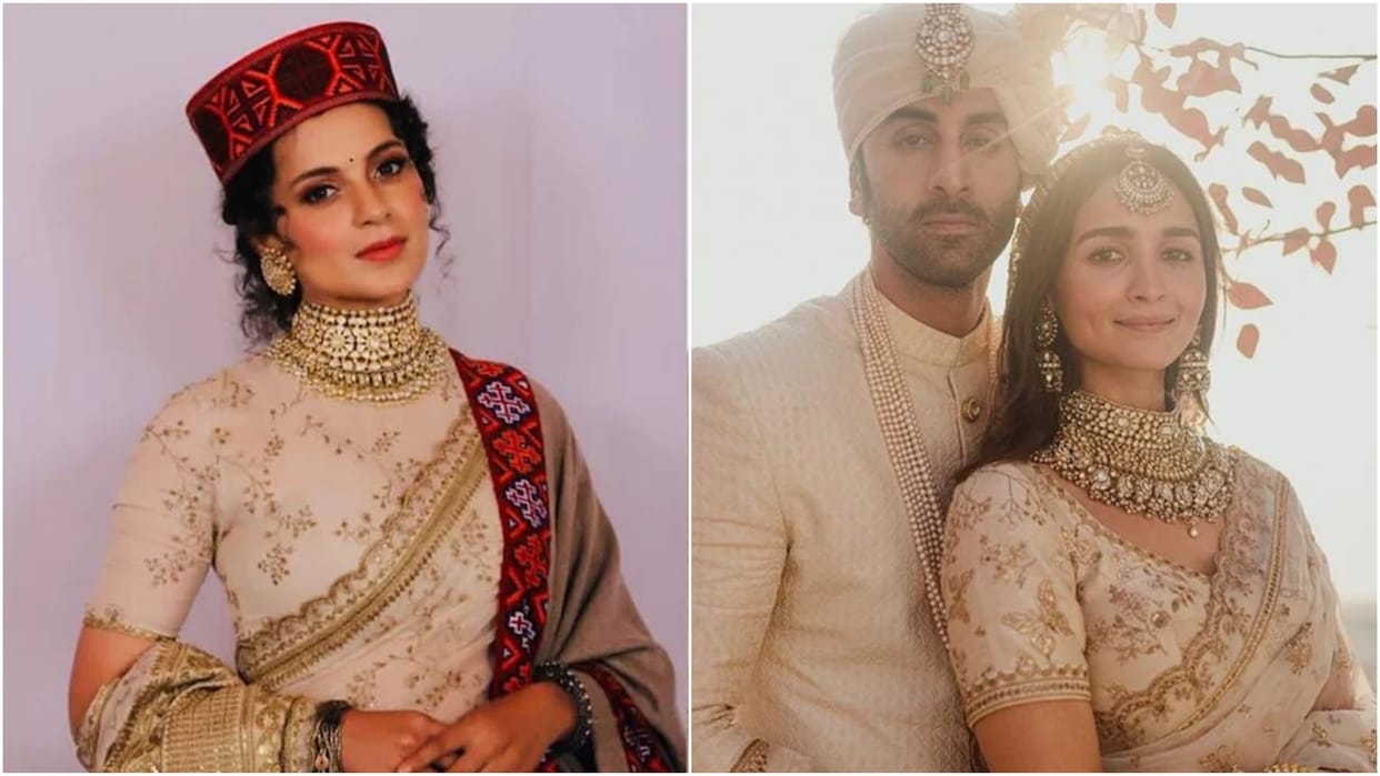 Ranbir Alia Wedding: Alia Bhatt copied Kangana Ranaut's look at her wedding Sabyasachi made a similar saree for both the actresses
