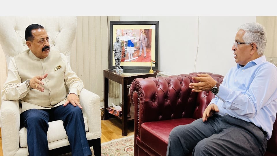 Jammu University VC Umesh Rai meets Union Minister Dr. Jitendra