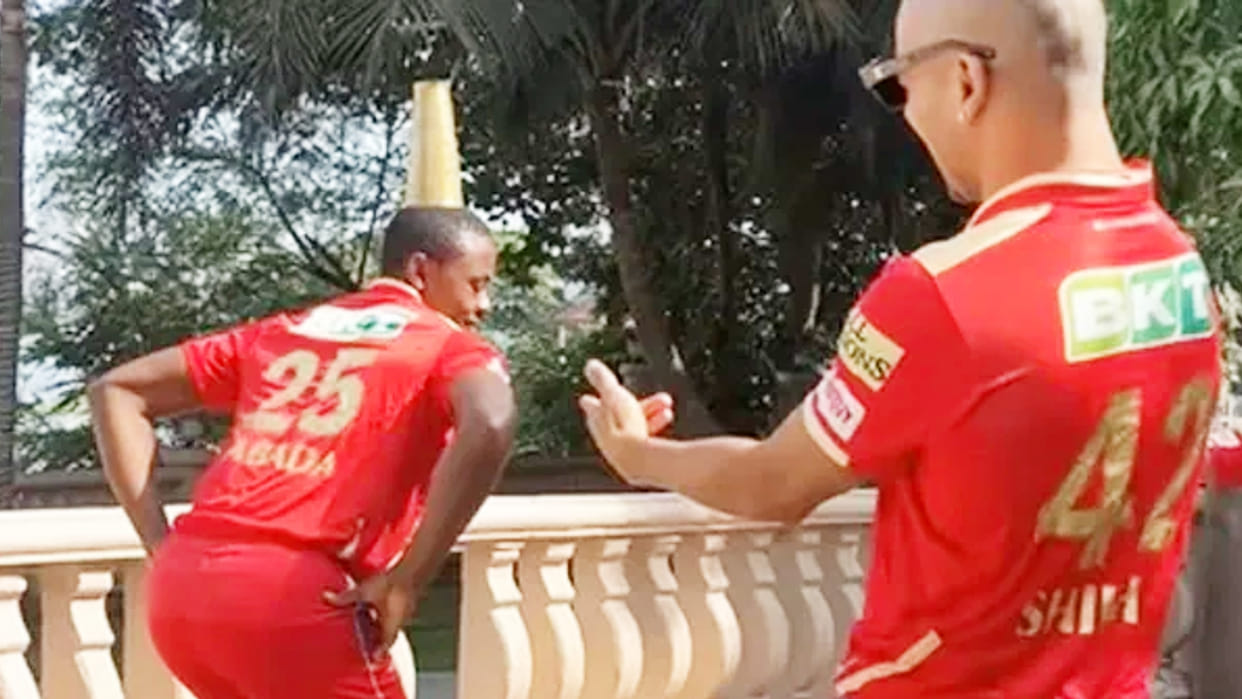 VIDEO: Kagiso Rabada tremendous dance with captain Mayank Agarwal and Shikhar Dhawan with Lassi Glass, Yuvraj Singh was also surprised with Rabada Special Dance Moves, watch video