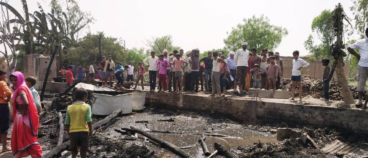 seven hut burned, reason unknown