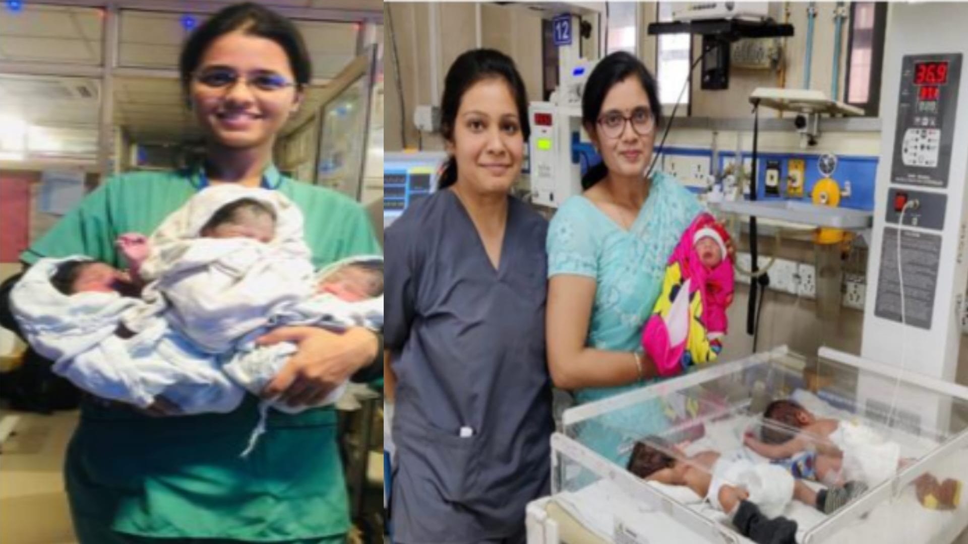 Woman gave birth to three children together in Meerut, mother and child both healthy
