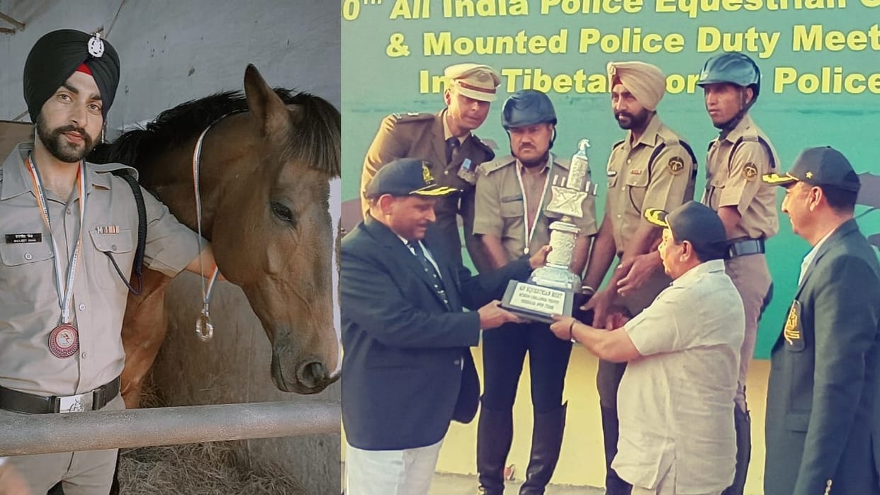Police Equestrian Championship ITBP Jawan Manjit singh win two gold medal and one bronze medal