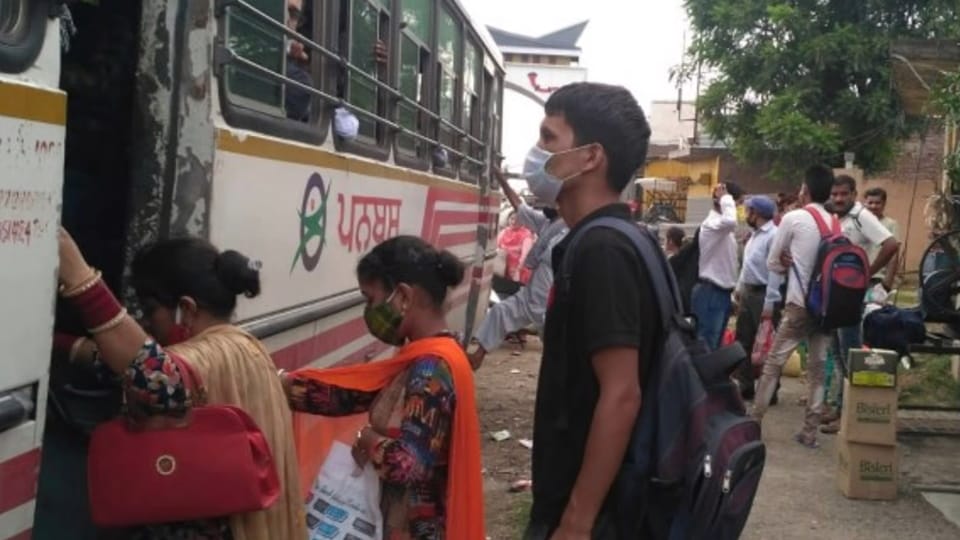 Spooked over hike in fares of roadways buses in Kannauj, demonstrated by reaching roadways depot