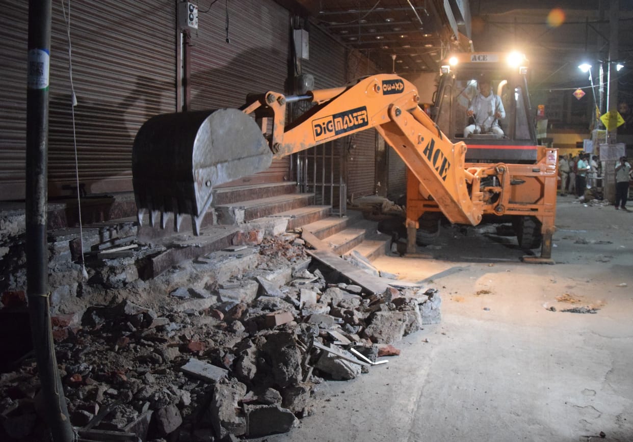 Corporation demolished permanent encroachment from Fort Road market