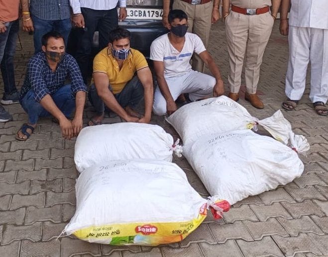 Three smugglers who brought ganja from Odisha arrested, 87 kg recovered