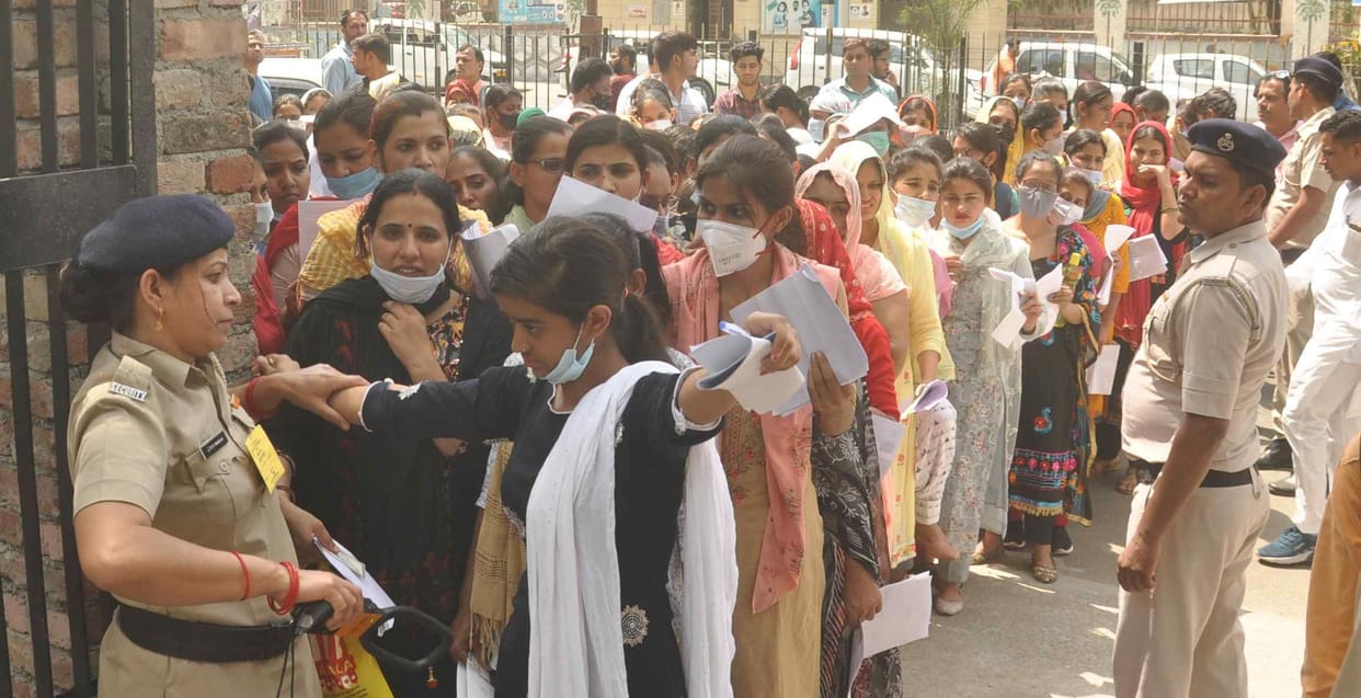 16372 candidates took the examination at 82 centers for staff nurse recruitment
