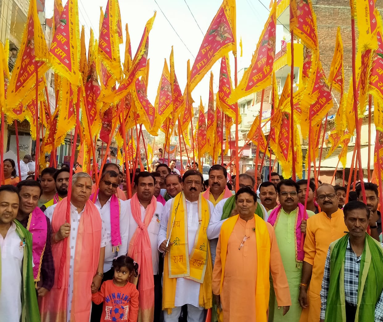 Devotees swing in devotion with a mark in their hands