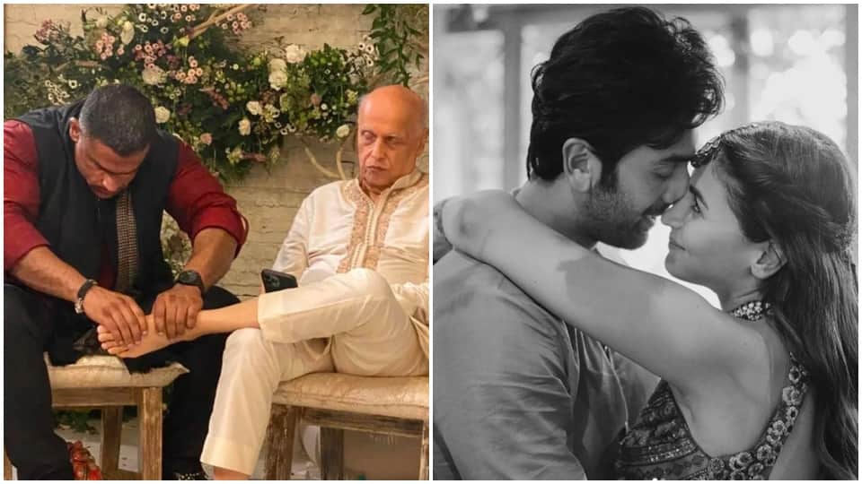 ranbir alia wedding rahul bhatt massages father mahesh bhatts feet at sister alias wedding