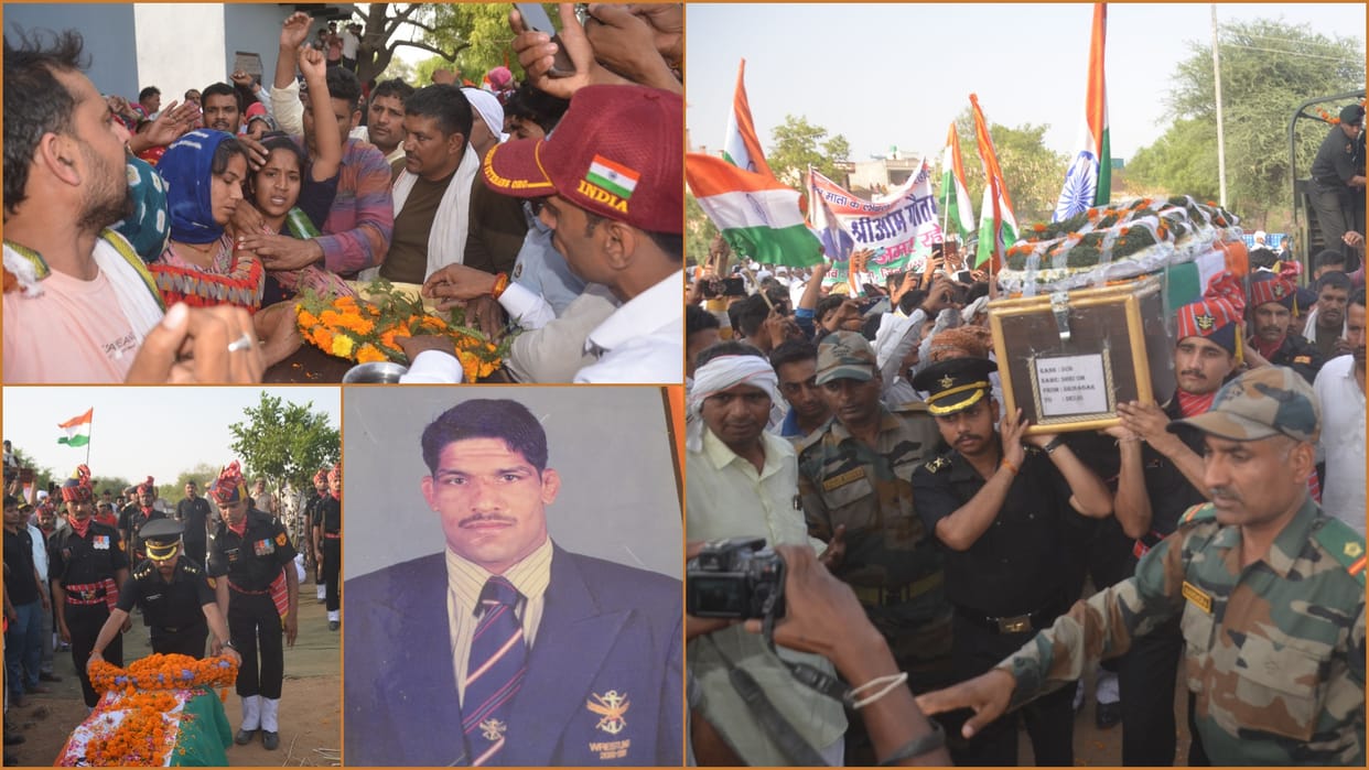 Martyr Shriom cremated with state honours in Charkhi Dadri of Haryana