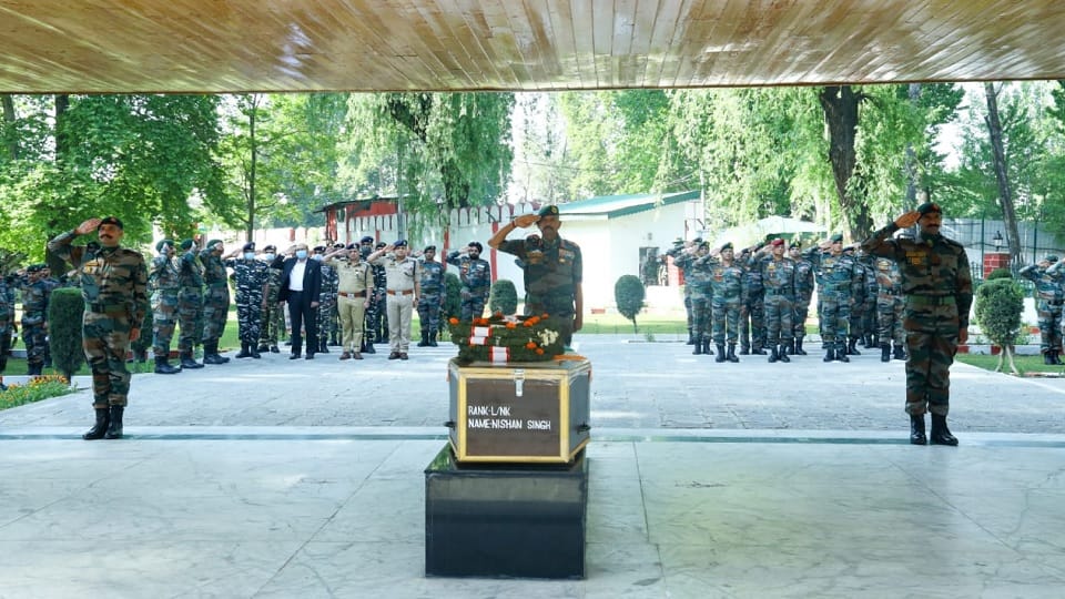 Tribute paid to martyr Lance Naik Nishan Singh in encounter