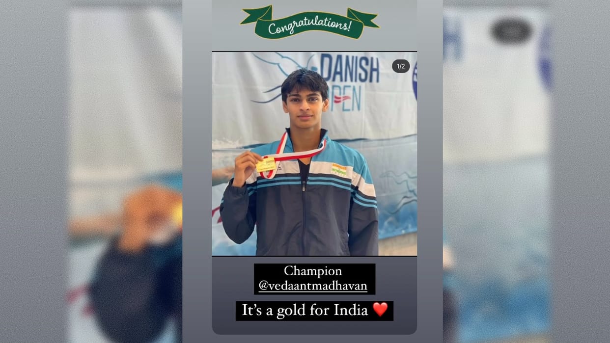 R Madhavan son Vedaant Madhavan won gold medal in swimming at the Danish Open 2022
