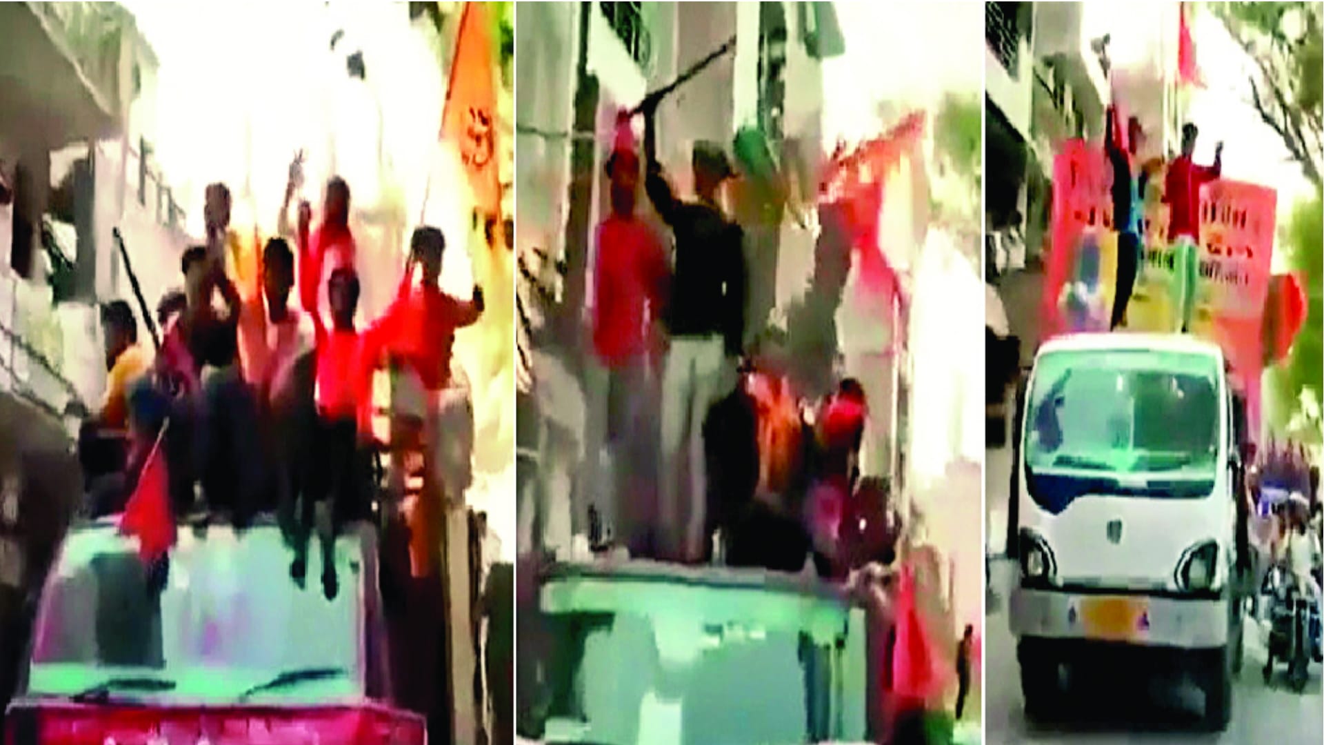 Delhi Jahangirpuri Violence Waving arms by Bajrang Dal took out procession in Delhi Uttam Nagar see photos