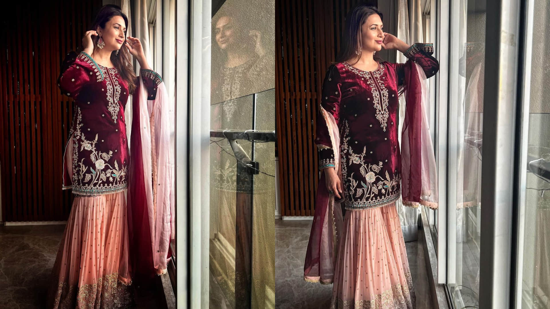 divyanka tripathi look stunning in red sharara for baba siddique iftar party