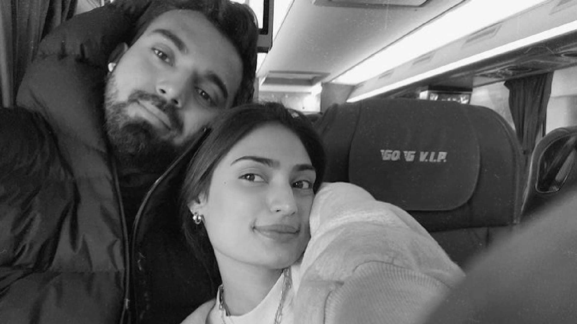 athiya shetty and  kl rahul spotted at mumbai airport couple leave for germany for the surgery