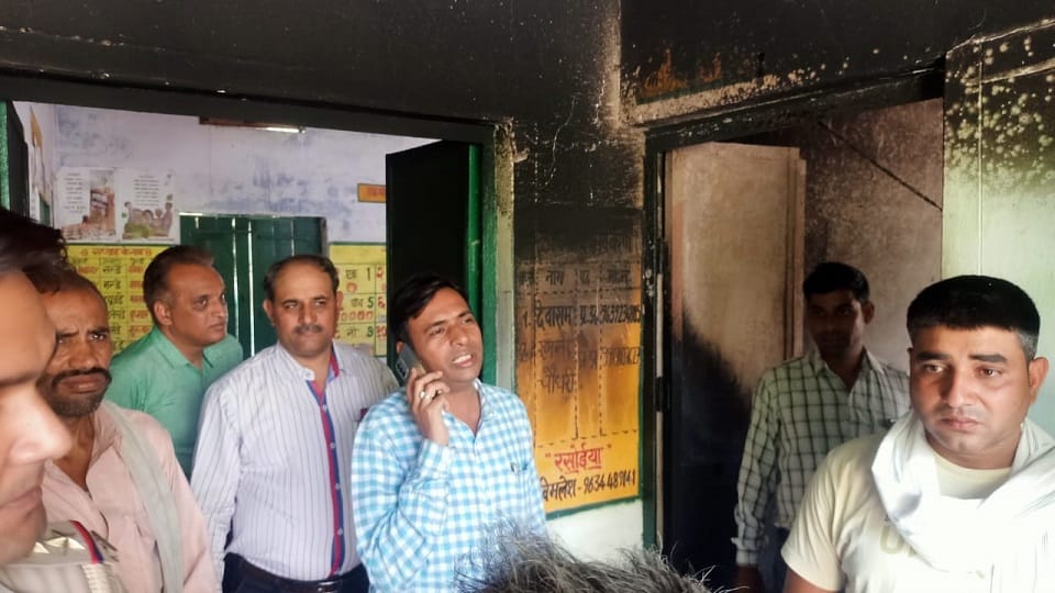 Primary school caught fire entire record burnt lock of headmaster room found broken