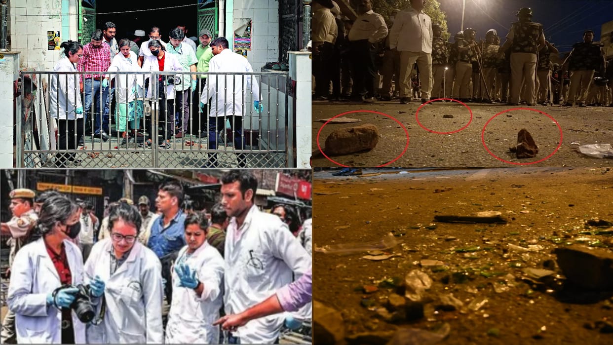 Delhi Jahangirpuri Violence Forensic team took samples, bricks and stones found on the roofs