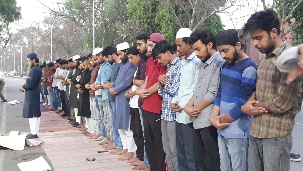 Students protest march against Islamophobia