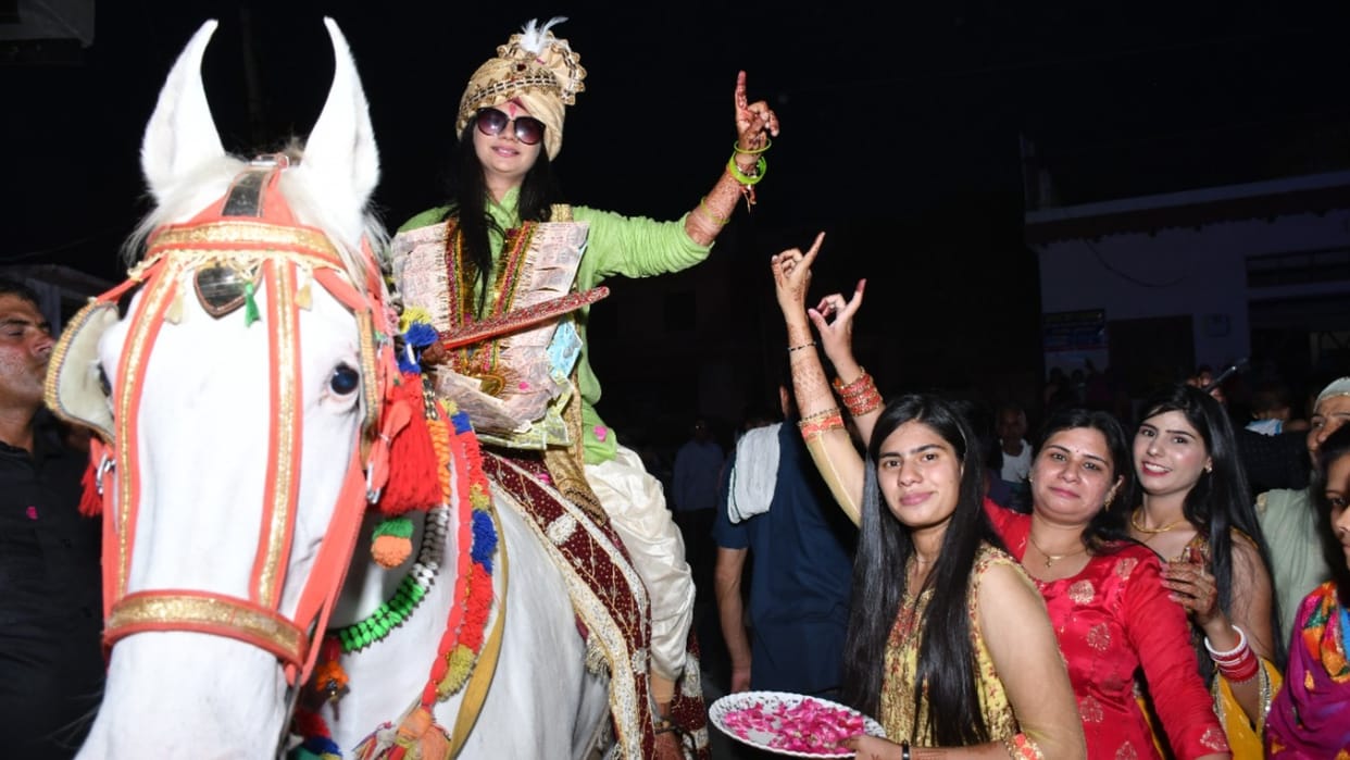 the bride took out ghudchdi In Jhajjar of Haryana