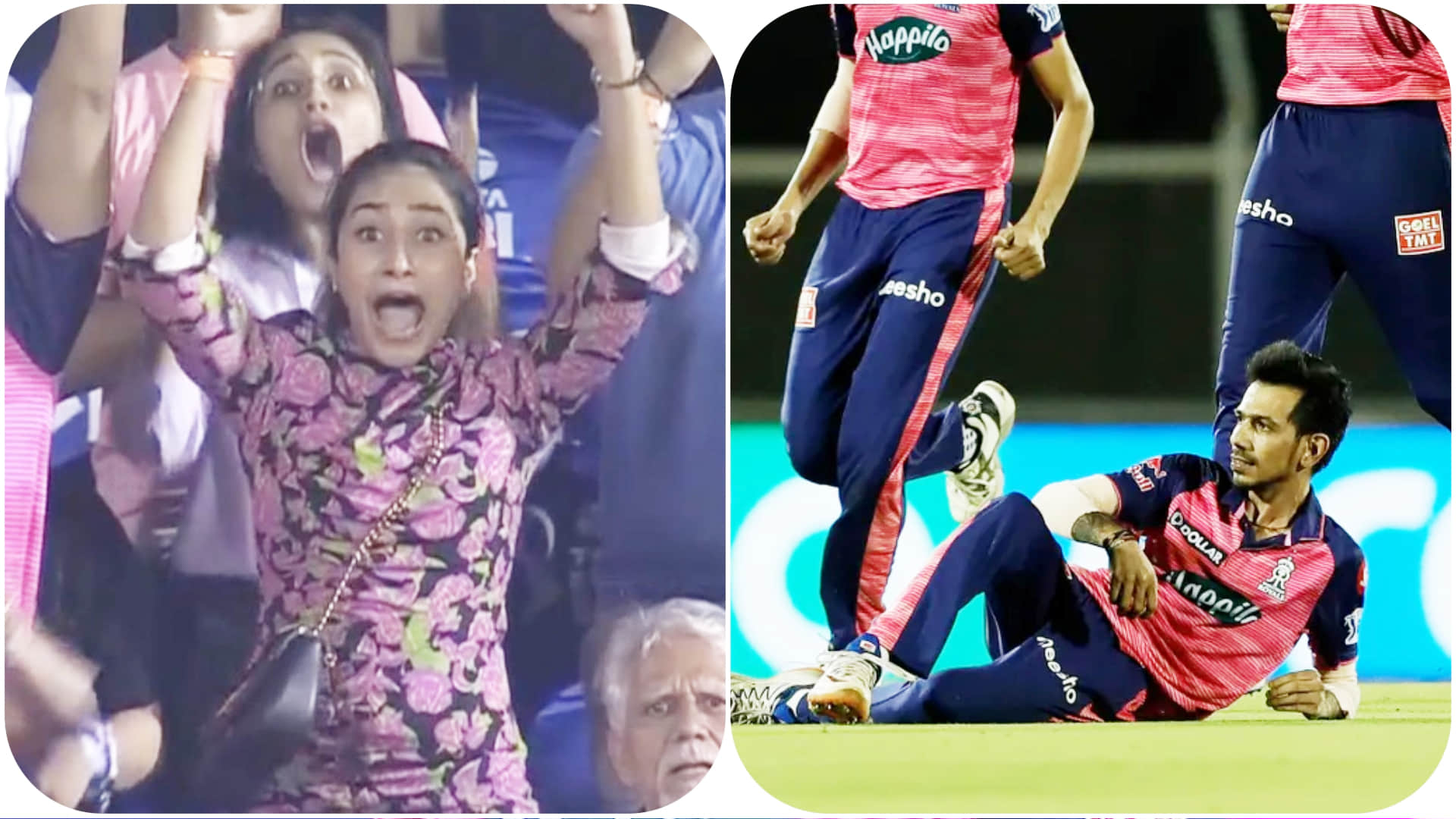 IPL 2022 KKR vs RR Match Photos: Dhanashree Verma Interviews Yuzvendra Chahal After Hattrick Photos; Chahal Celebration, Pat Cummins Shivam Mavi Catch; Obed McCoy Pushpa Raj Celebration Photos