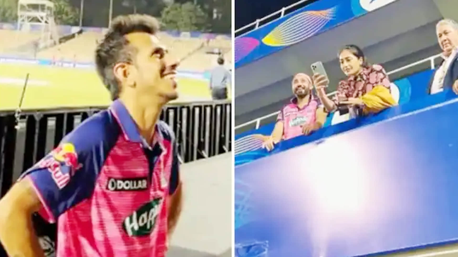 IPL 2022 KKR vs RR Match Photos: Dhanashree Verma Interviews Yuzvendra Chahal After Hattrick Photos; Chahal Celebration, Pat Cummins Shivam Mavi Catch; Obed McCoy Pushpa Raj Celebration Photos