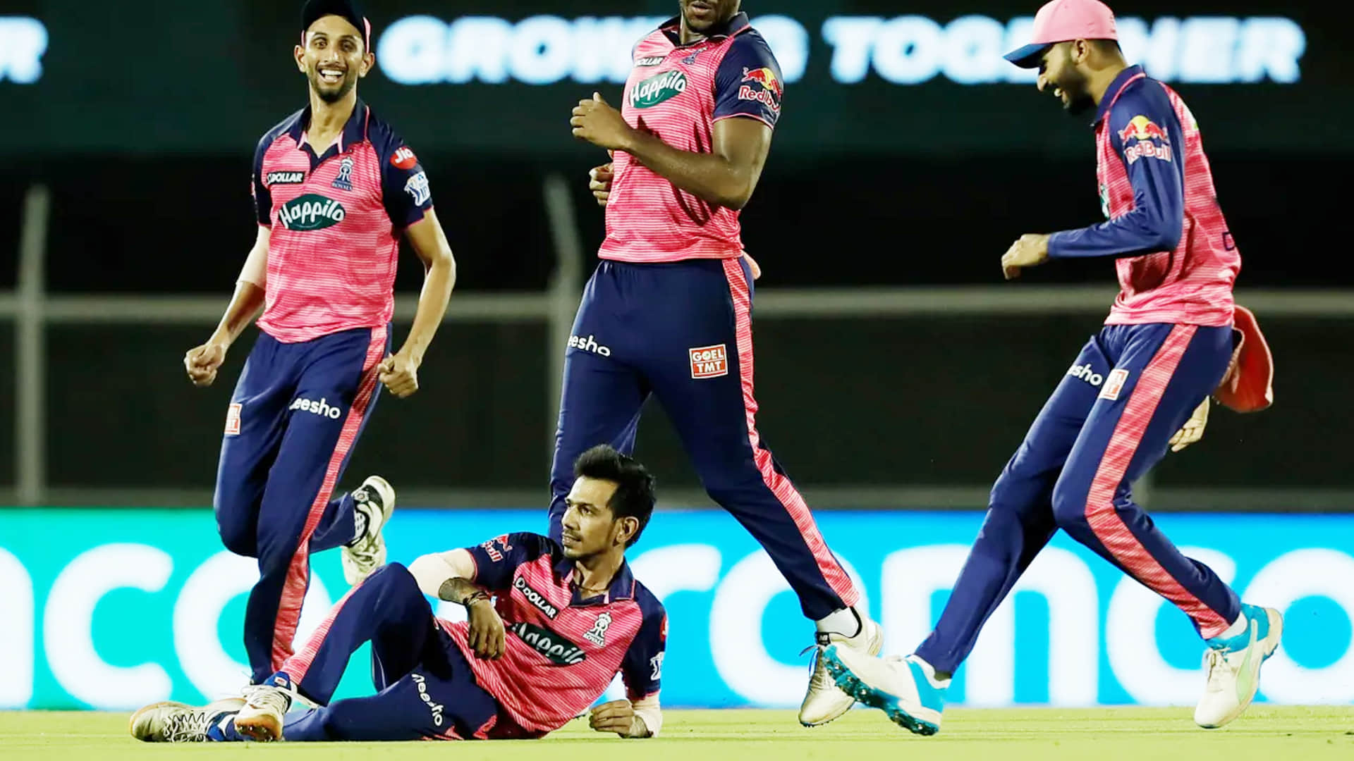 IPL 2022 KKR vs RR Match Photos: Dhanashree Verma Interviews Yuzvendra Chahal After Hattrick Photos; Chahal Celebration, Pat Cummins Shivam Mavi Catch; Obed McCoy Pushpa Raj Celebration Photos