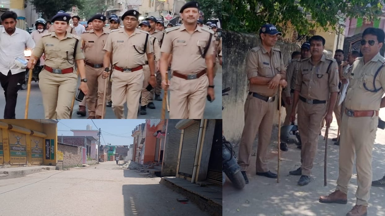 After the ruckus on Hanuman Janmotsav police took out flag march, Shiv Sena announcement of Dharm Sabha, See Photos