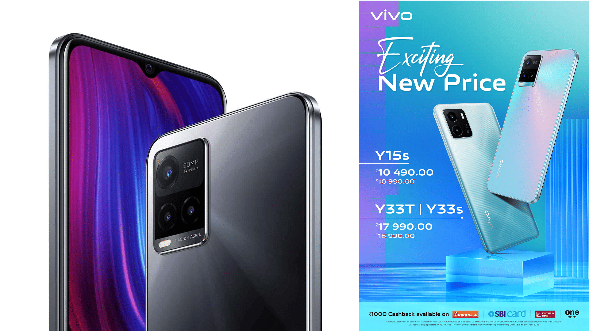 Vivo 33T and Vivo Y15s price cut in India know starts from Rs 10490
