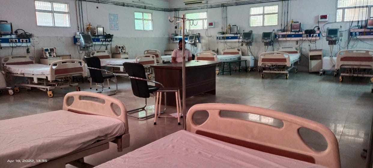 Children admitted to the verandah scorching heat, air-conditioned AC ICU was empty