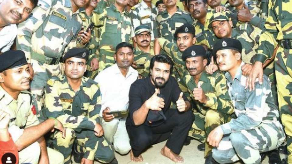 Actor Ram Charan visits BSF camp in Amritsar Of Punjab