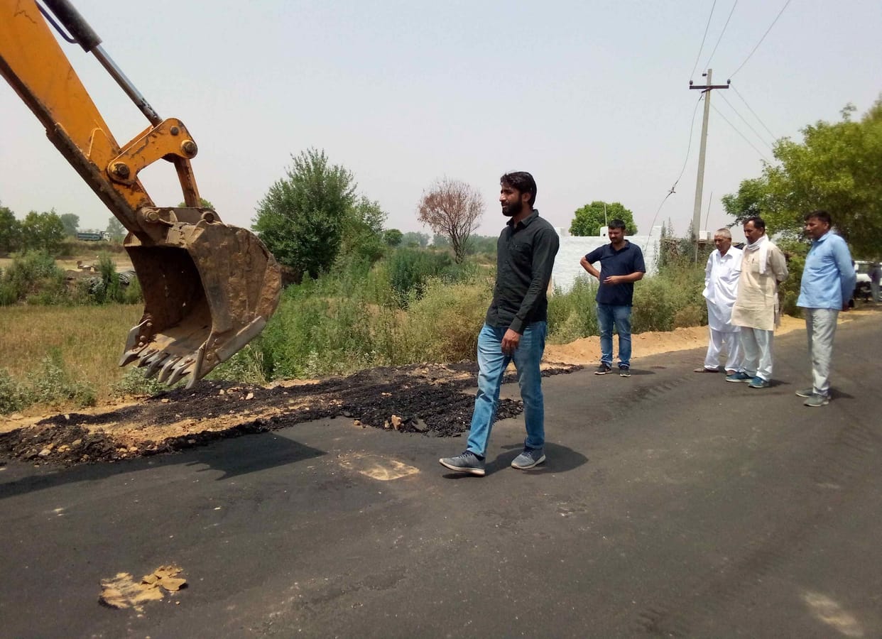 Khanapurti in road construction: Officers inspected and uprooted the road again